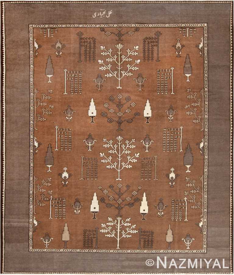 Cypress Tree Garden Design Vintage Tribal Bakhtiari Area Rug 72510 by Nazmiyal Antique Rugs