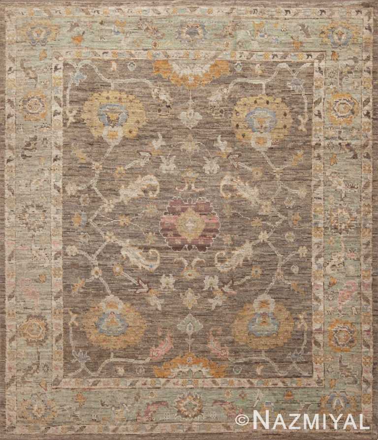 Earthy Room Size Contemporary Modern Turkish Oushak Design Area Rug 11389 by Nazmiyal Antique Rugs