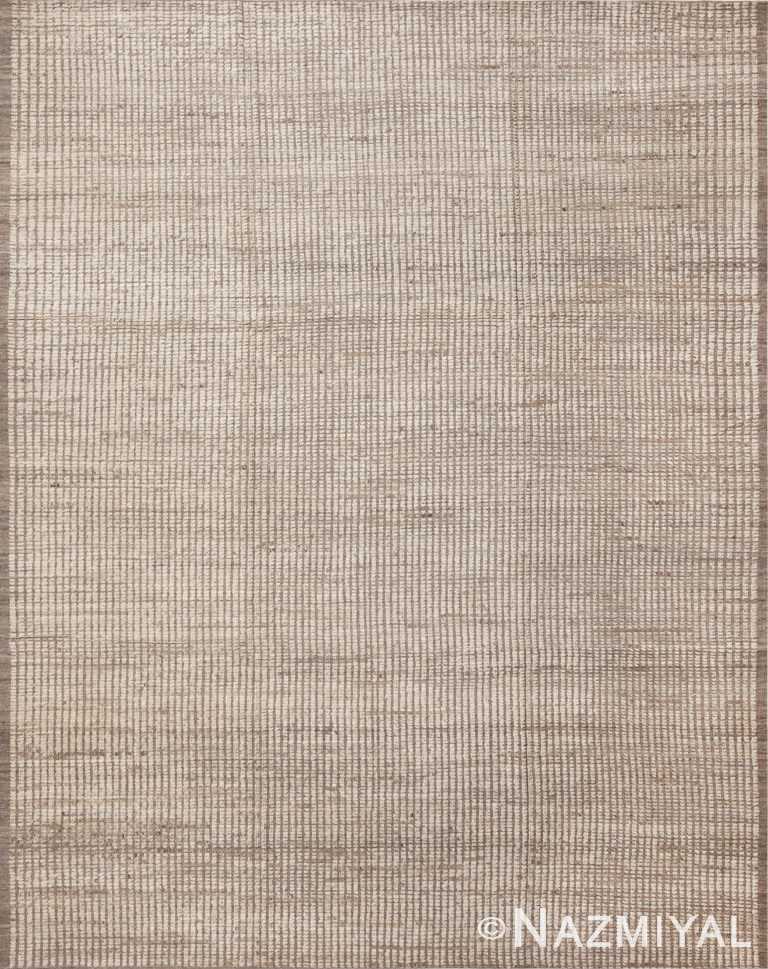 Handmade Wool Pile Modern Contemporary Neutral Minimalist Area Rug 11538 by Nazmiyal Antique Rugs