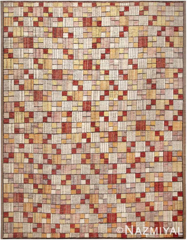 Large Geometric Warm Colors Modern Area Rug 11760 by Nazmiyal Antique Rugs