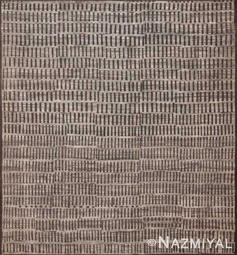 Square Shape Grey Neutral Geometric Tribal Modern Area Rug 11562 by Nazmiyal Antique Rugs