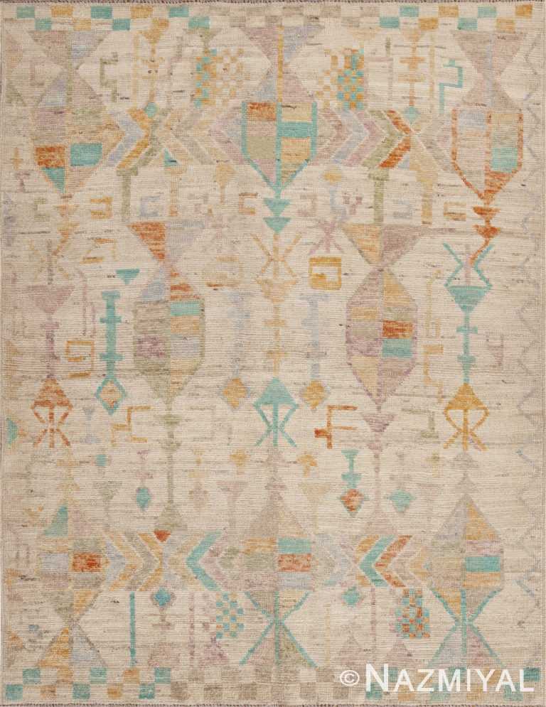 Tribal Geometric Modern Contemporary Handmade Wool Area Rug 11214 by Nazmiyal Antique Rugs