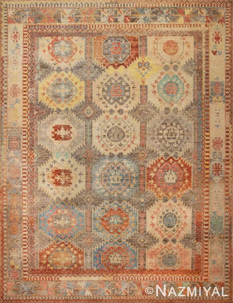 Vibrant Bold Rustic Geometric Modern Tribal Contemporary Area Rug 11793 by Nazmiyal Antique Rugs