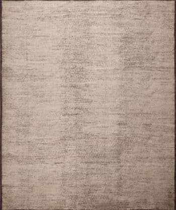 Beautifully Versatile Abstract Solid Cream Color Modern Wool Pile Room Size Area Rug 11696 by Nazmiyal Rugs