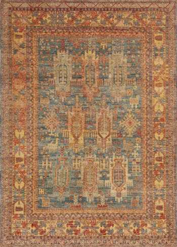 Happy Jewel Tone Color Modern Tribal Geometric Caucasian Animal Design Contemporary Area Rug 11231 at Nazmiyal Antique Rugs