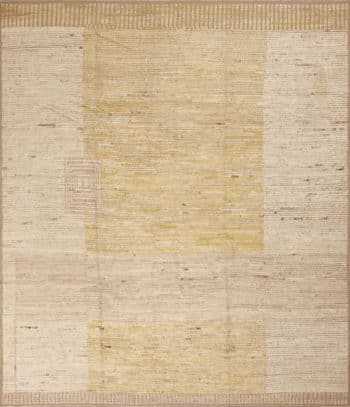Beautiful Soft Light Cream and Yellow Color Modern Room Size Geometric Design Area Rug 11393 by Nazmiyal Antique Rugs