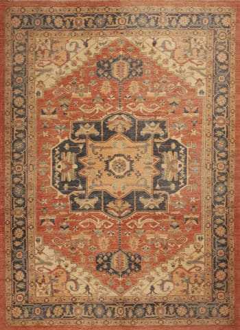 Rustic Classic Persian Heriz Design Modern Area Rug 11658 by Nazmiyal Antique Rugs