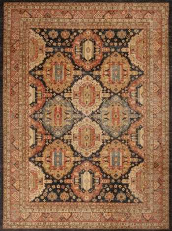 Beautiful rustic tribal geometric Persian Heriz design modern room size area rug 11526 by Nazmiyal Antique Rugs
