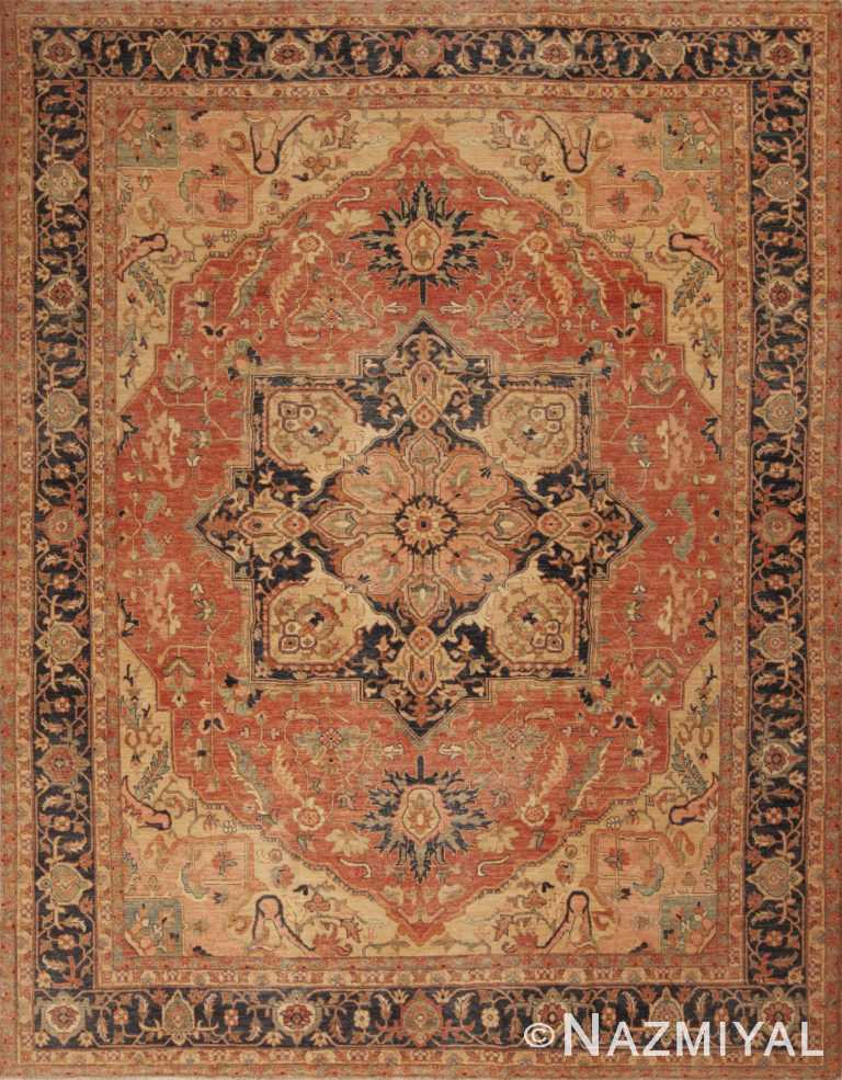 Beautifully Classic Persian Heriz Medallion Design Modern Room Size Area Rug 11525 by Nazmiyal Antique Rugs