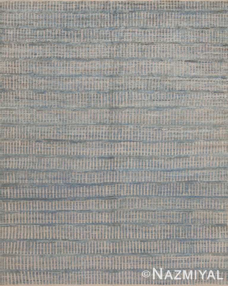 Geometric Tribal Design Soft Light Blue Color Modern Room Size Rug 11226 by Nazmiyal Antique Rugs