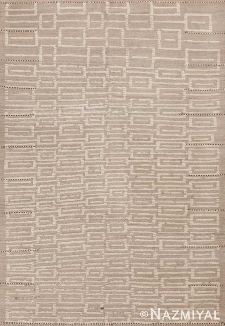 Modern Geometric High Low Wool Pile Contemporary Handmade Area Rug 11272 by Nazmiyal Antique Rugs