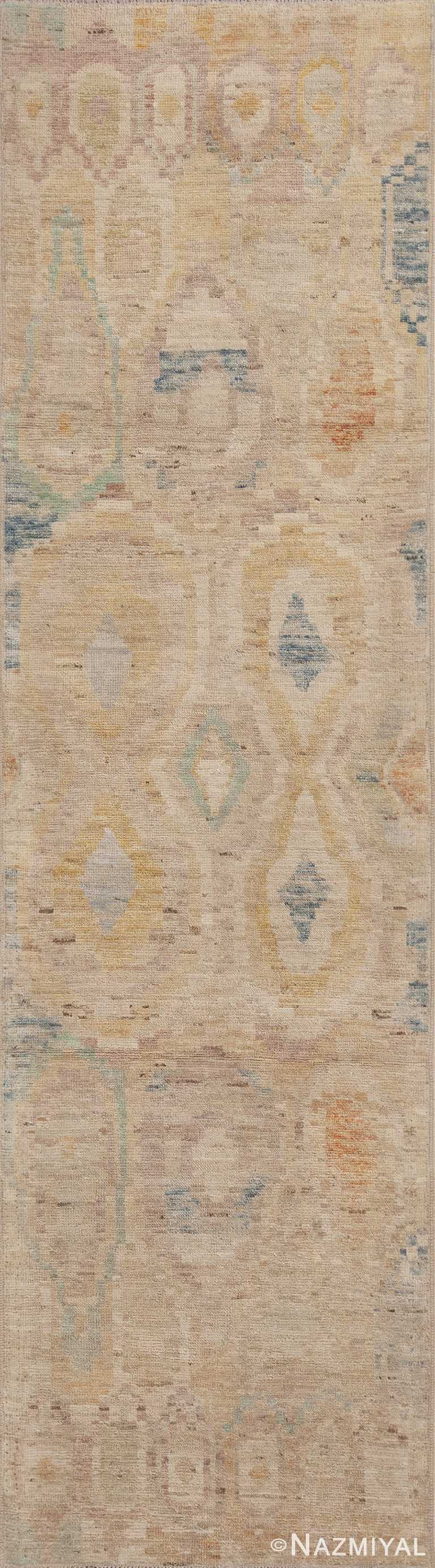 Modern Tribal Warm Cozy Long And Narrow Size Hallway Runner Rug 11019 by Nazmiyal Antique Rugs