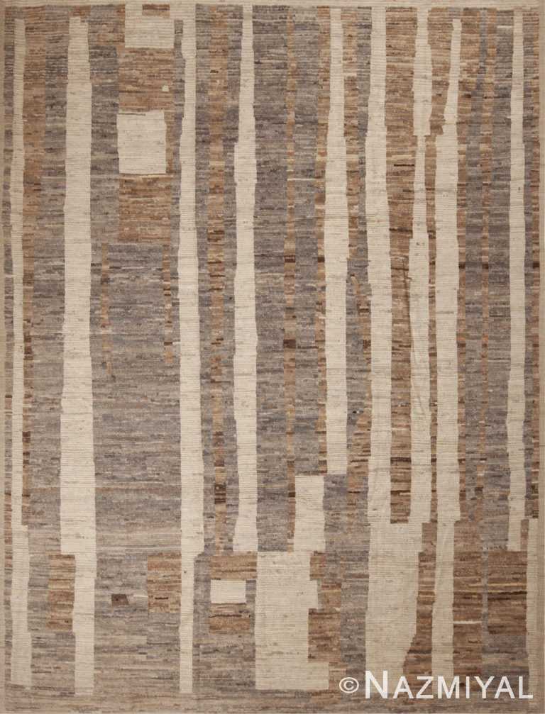 Neutral Earthy Grey Brown and Cream Color Tribal Design Modern Room Size Area Rug #11607