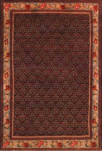 Fine Small Antique Blue Persian Herati Design Senneh Rug 72452 by Nazmiyal Antique Rugs
