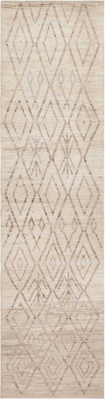 Tribal Beni Ourain Design Modern Contemporary Runner Rug 11160 by Nazmiyal Antique Rugs