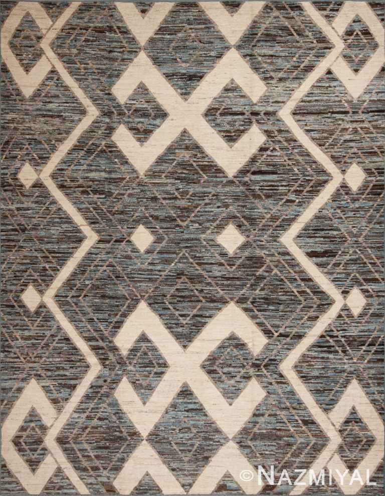 Artistic Tribal Geometric Design Grounding Earthy Color Room Size Modern Contemporary Area Rug 11451 by Nazmiyal Antique Rugs