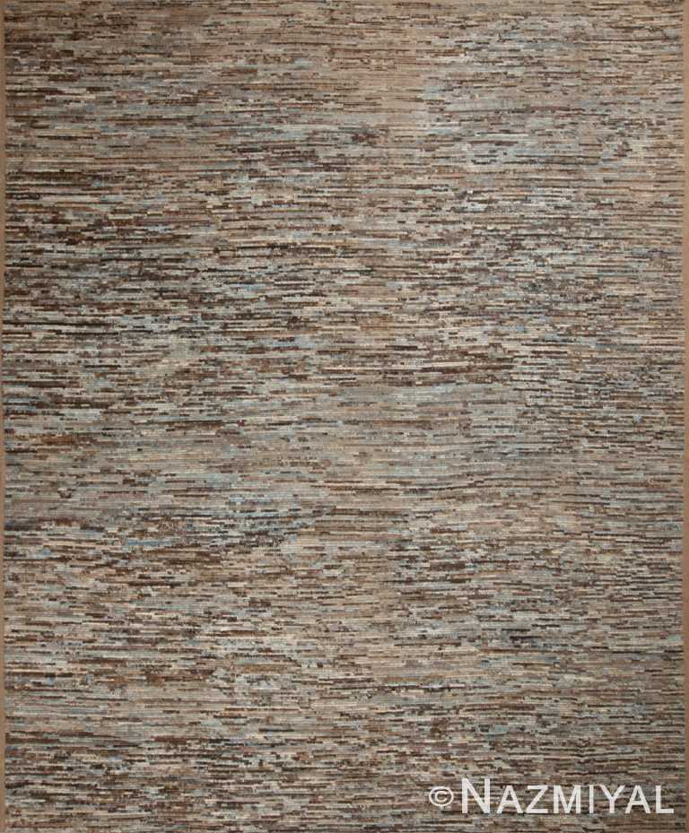 Beautifully Artistic Earthy Brown and Blue Color Abstract Contemporary Design Large Modern Room Size Area Rug 11699 by Nazmiyal Antique Rugs