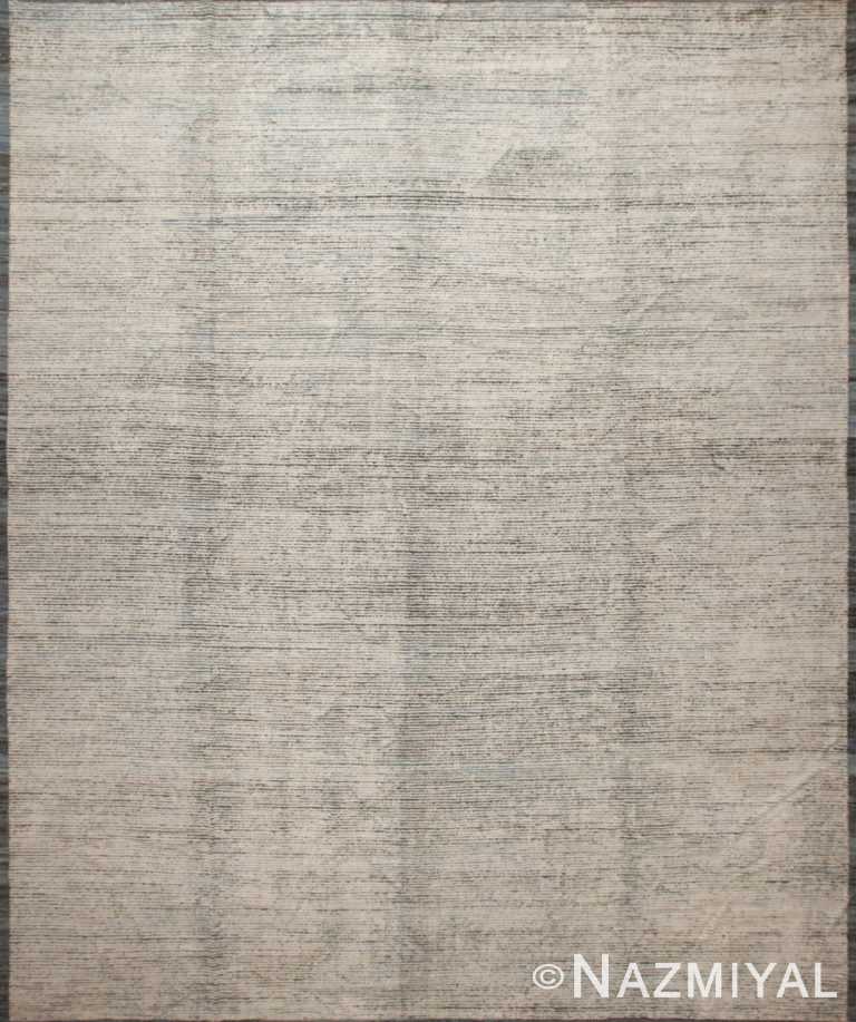 Decorative and Versatile Large Size Modern Solid Abstract Design Cream Color Wool Pile Area Rug 11744 by Nazmiyal Antique Rugs