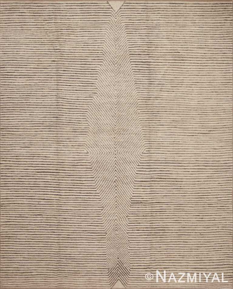 A Modern Decorative Cream Color Artistic Room Size Contemporary Area Rug 11348 by Nazmiyal Antique Rugs