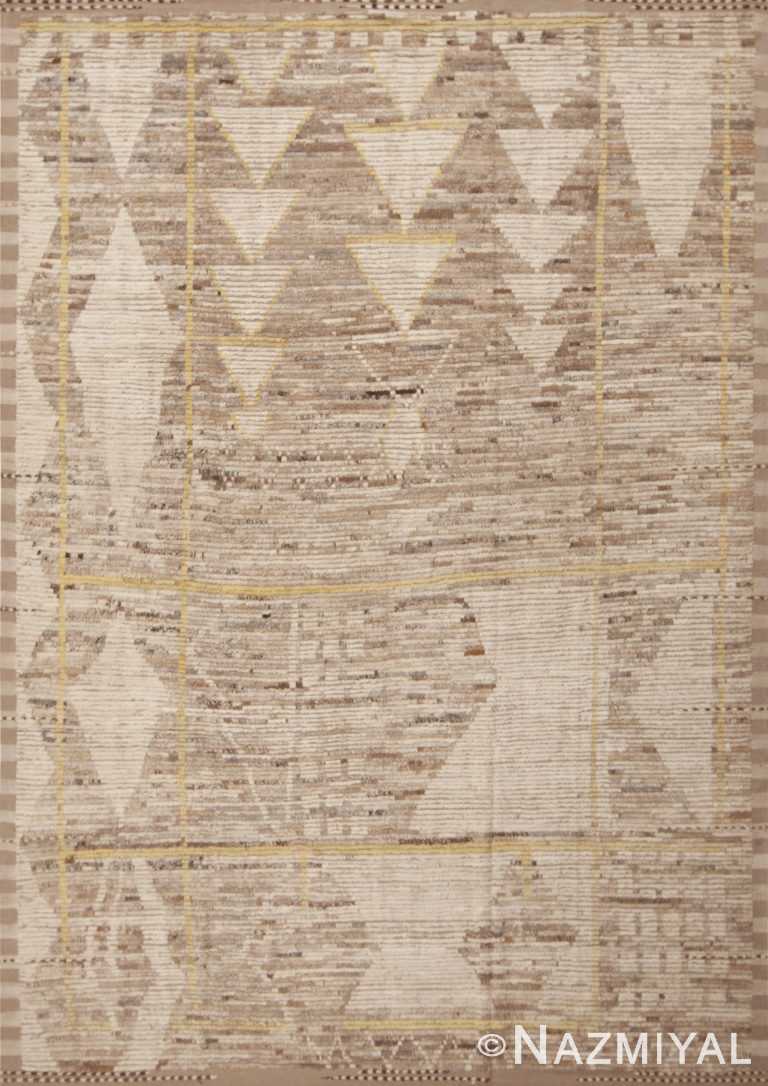 An Artistic Modern Room Size Tribal Geometric Brown Earth Tone Color Area Rug 11417 by Nazmiyal Antique Rugs