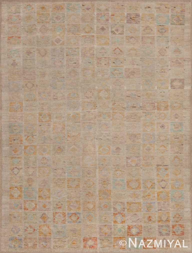 Modern Rustic Geometric Allover Grid Design Contemporary Area Rug 11222 by Nazmiyal Antique Rugs