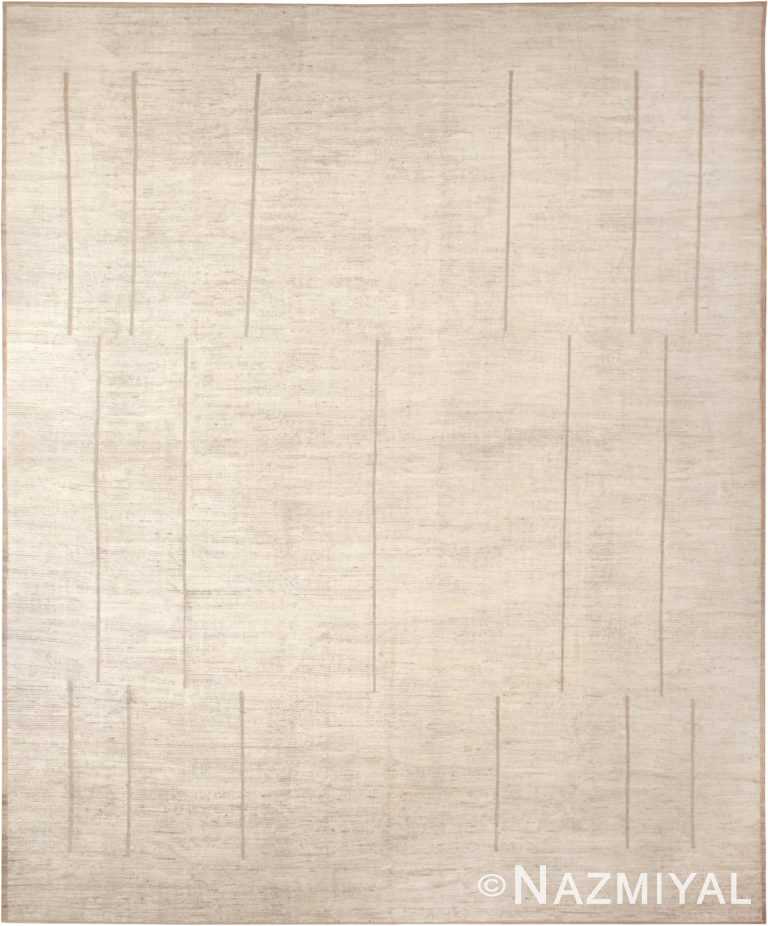 Oversized Neutral Ivory Cream Modern Decorative Contemporary Rug 11852 by Nazmiyal Antique Rugs