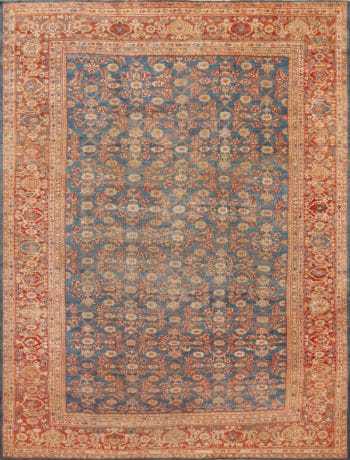 Light Blue Rustic Tribal Herati Fish Design Antique Persian Sultanabad Rug 72692 by Nazmiyal Antique Rugs