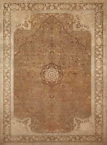 A Truly Remarkable Rare And Beautiful Soft Color Wool and Cotton Pile Fine Weave Antique Persian Tabriz Rug 72428 by Nazmiyal Antique Rugs