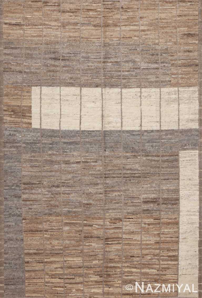 Neutral Earthy Color Modern Contemporary Area Rug 11275 by Nazmiyal Antique Rugs