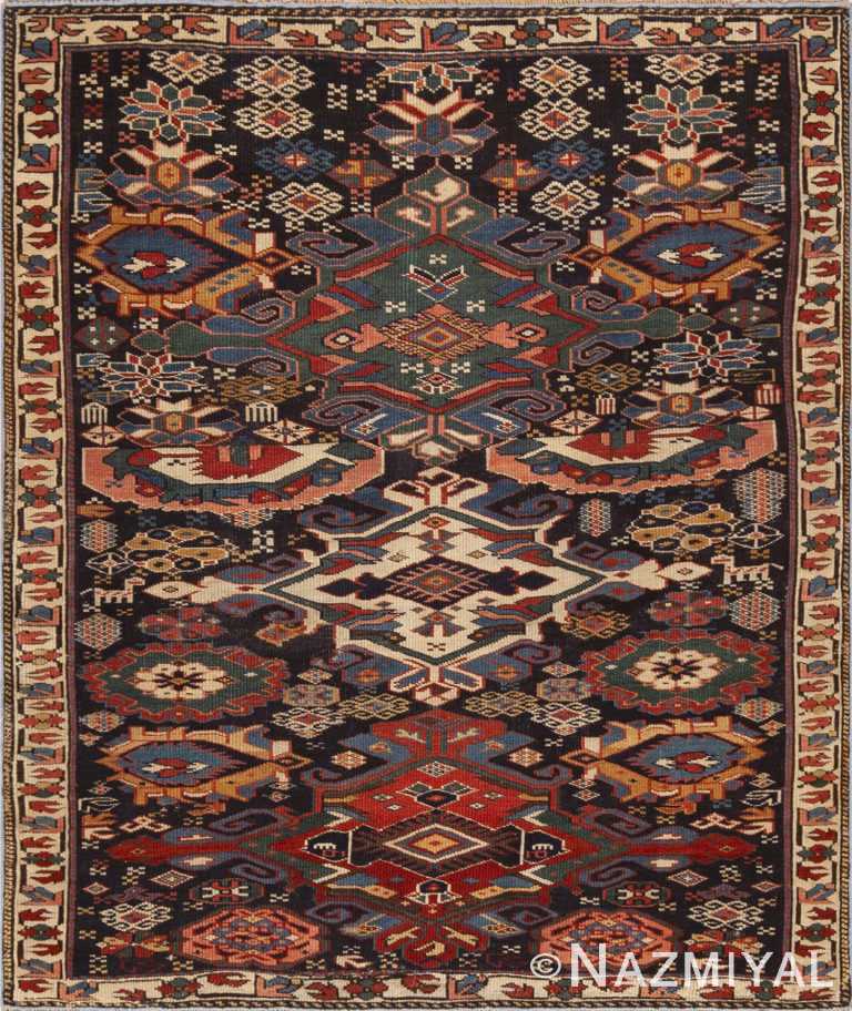Small Scatter Size Tribal Antique Caucasian Kuba Rug 72556 by Nazmiyal Antique Rugs