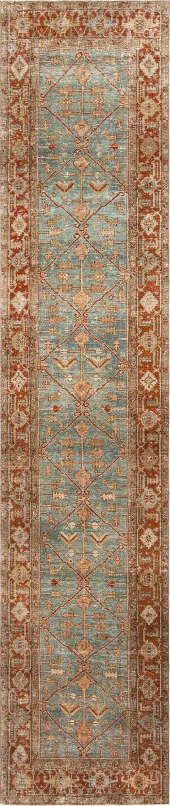 Antique Malayer Persian Blue Background Runner Rug 72836 by Nazmiyal Antique Rugs