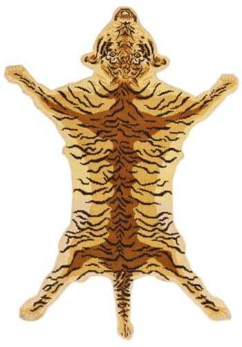 Vintage Tiger Animal Pelt Design Rug 72896 by Nazmiyal Antique Rugs