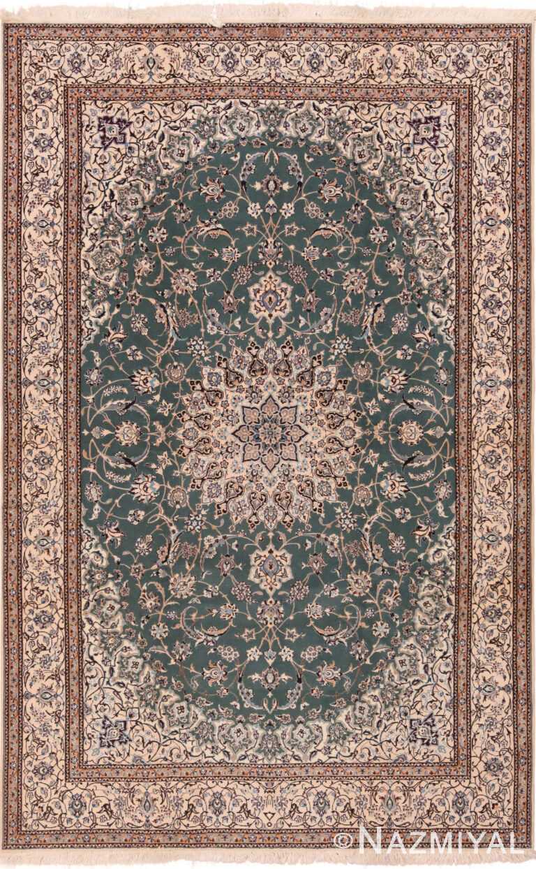 Fine Wool And Silk Vintage Persian Nain Rug 72462 by Nazmiyal Antique Rugs