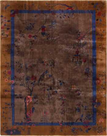 Antique Chinese Art Deco Brown Rug 72893 by Nazmiyal Antique Rugs