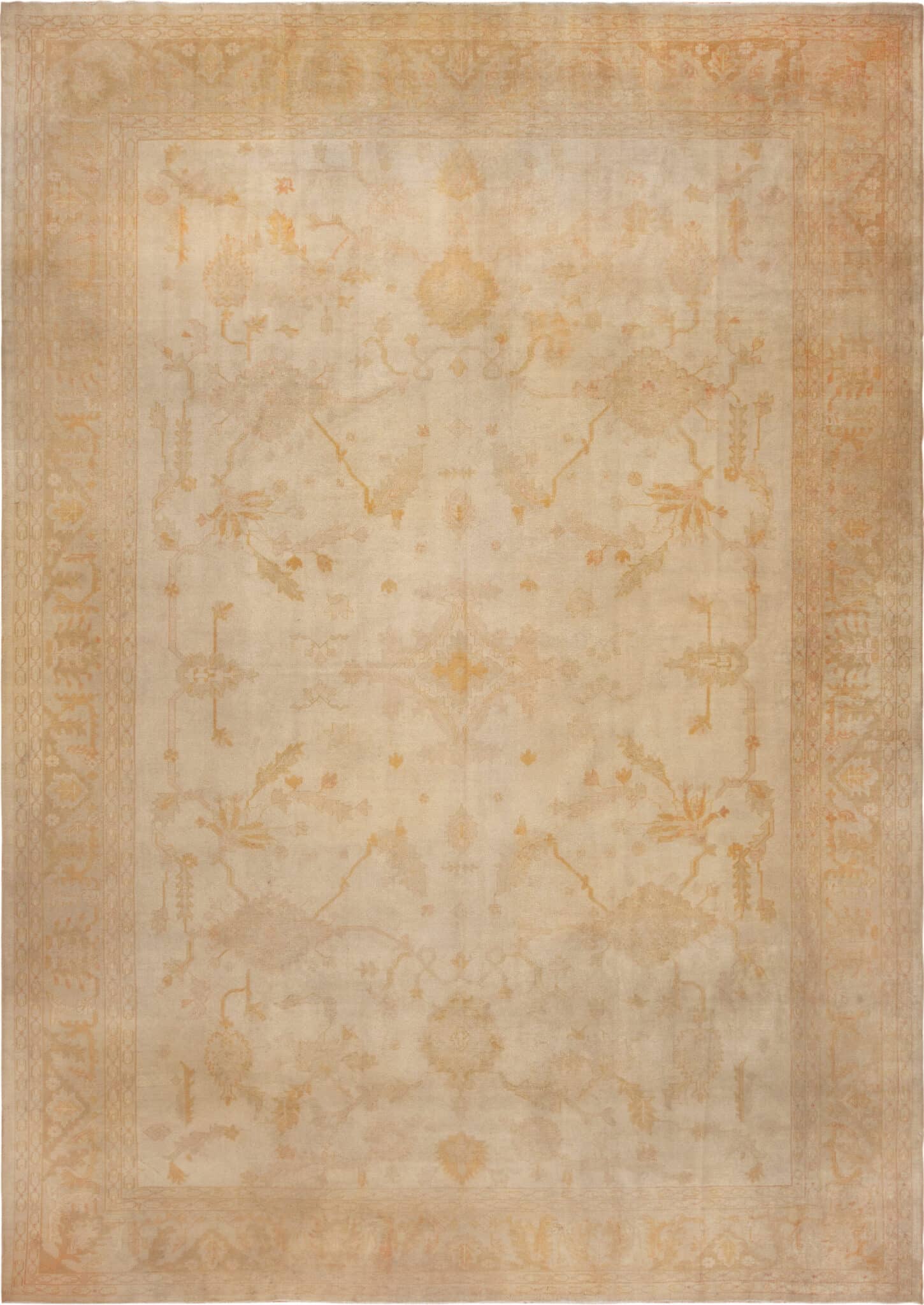 Antique Geometric Turkish Oushak Nazmiyal Rugs