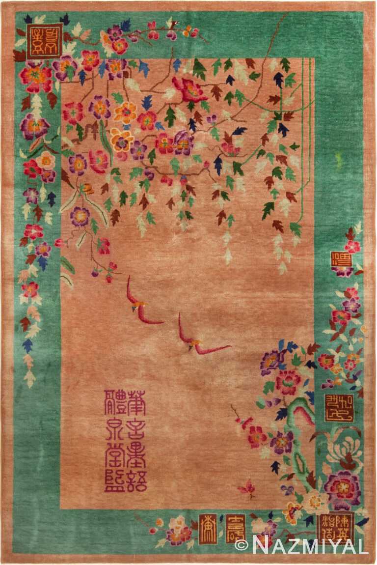 Antique Chinese Art Deco Floral Rug 72883 by Nazmiyal Antique Rugs