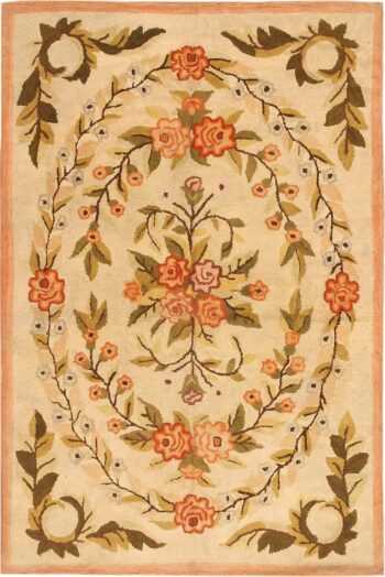 Antique Floral American Hooked Rug 72968 by Nazmiyal Antique Rugs