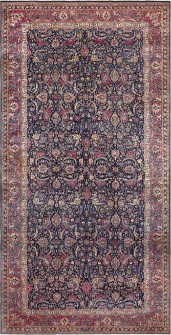 Oversized Antique Persian Kerman Floral Sickle Design Rug 72979 by Nazmiyal Antique Rugs