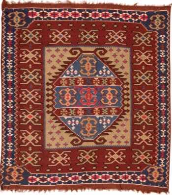 Silk Antique Turkish Kilim 72950 by Nazmiyal Antique Rugs