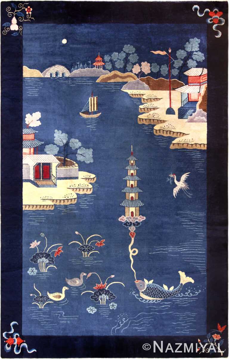 Antique Chinese Art Deco Scenic Rug 72962 by Nazmiyal Antique Rugs