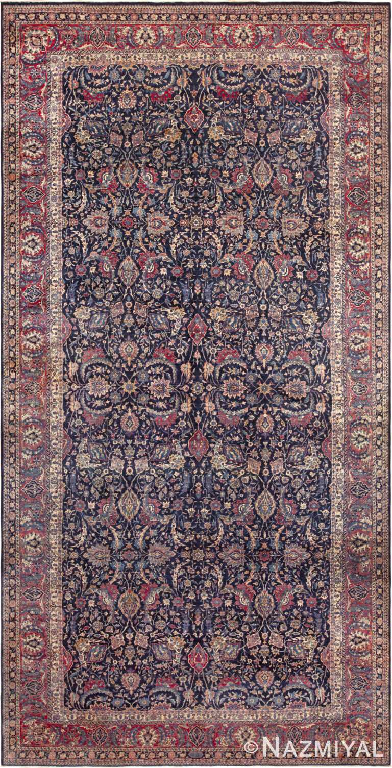Oversized Antique Persian Kerman Floral Sickle Design Rug 72979 by Nazmiyal Antique Rugs