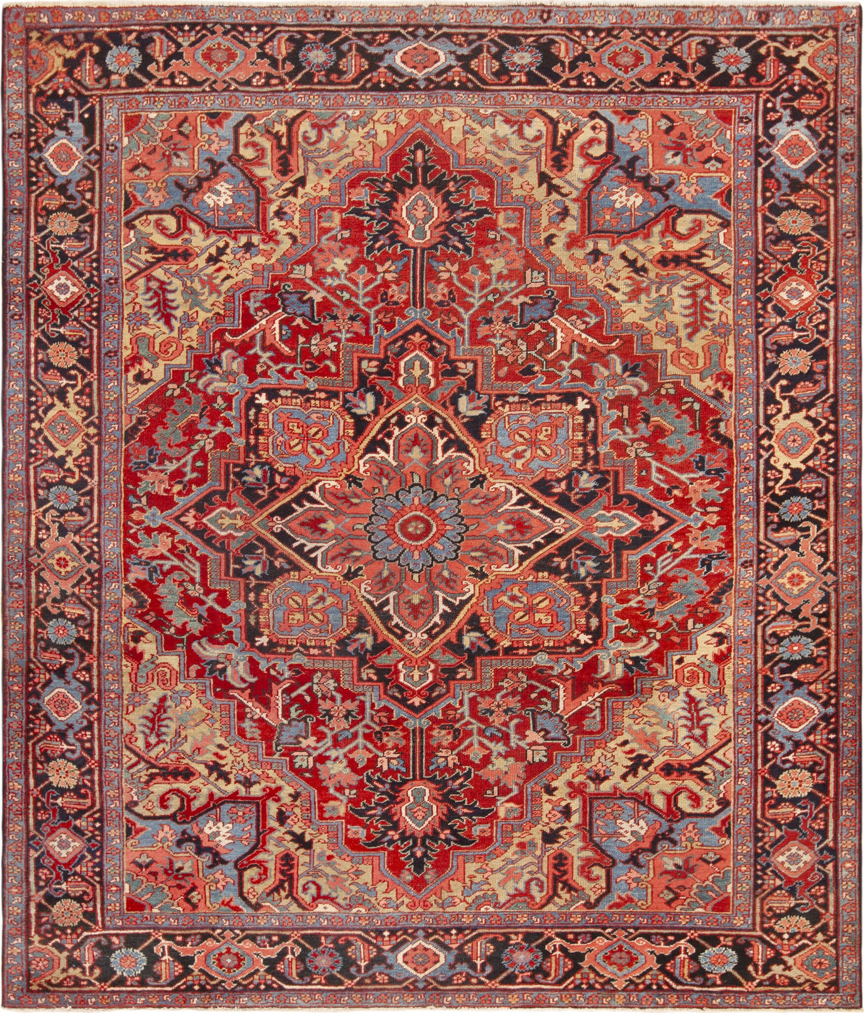 Beautiful Antique Persian Heriz Serapi Rug 73058