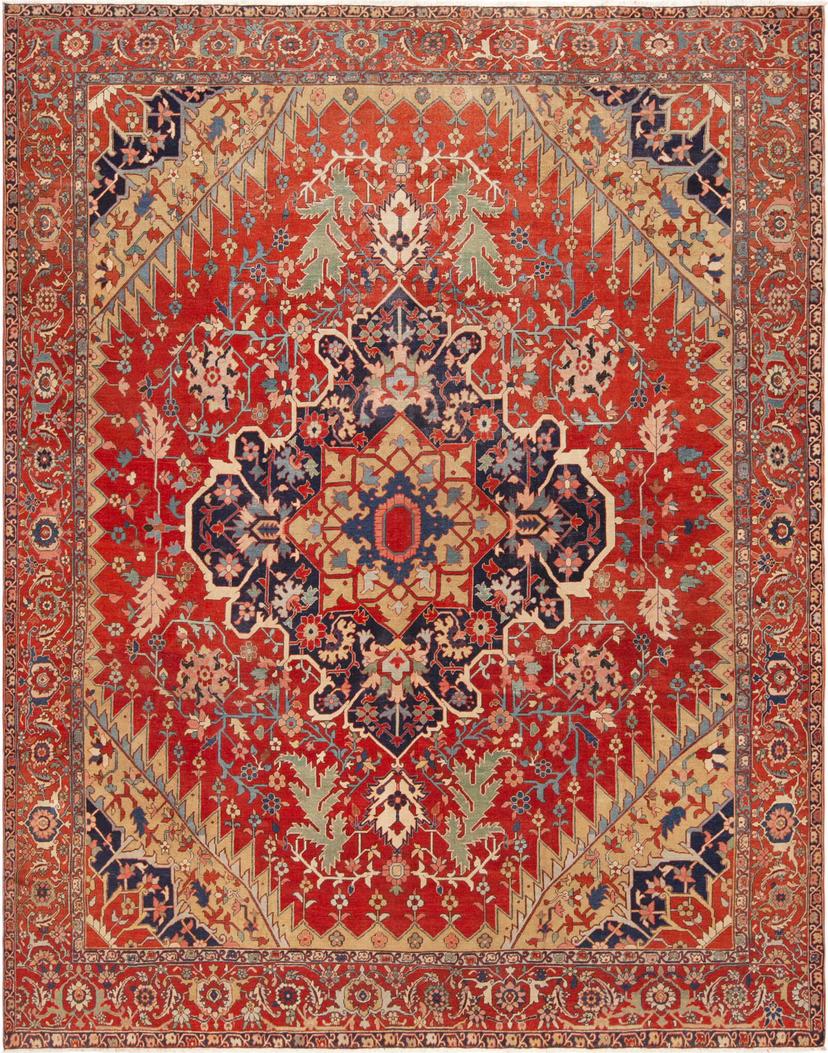 Gorgeous Antique Persian Heriz Serapi Rug 73063 Nazmiyal Rugs