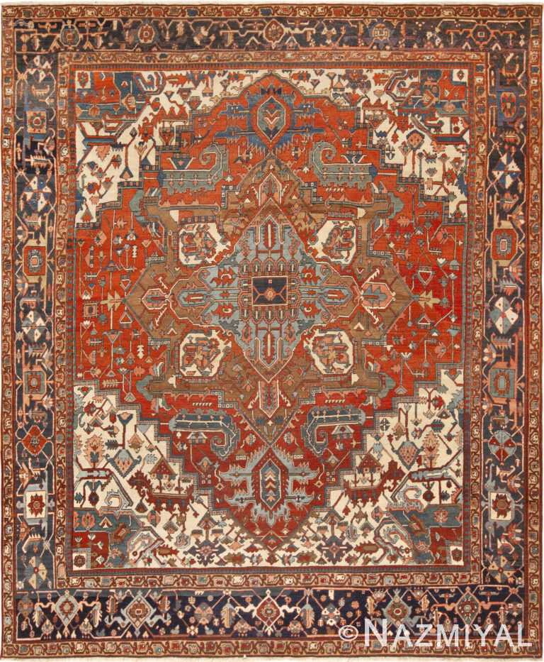 Beautiful Antique Persian Heriz Serapi Rug 73048 Nazmiyal Rugs