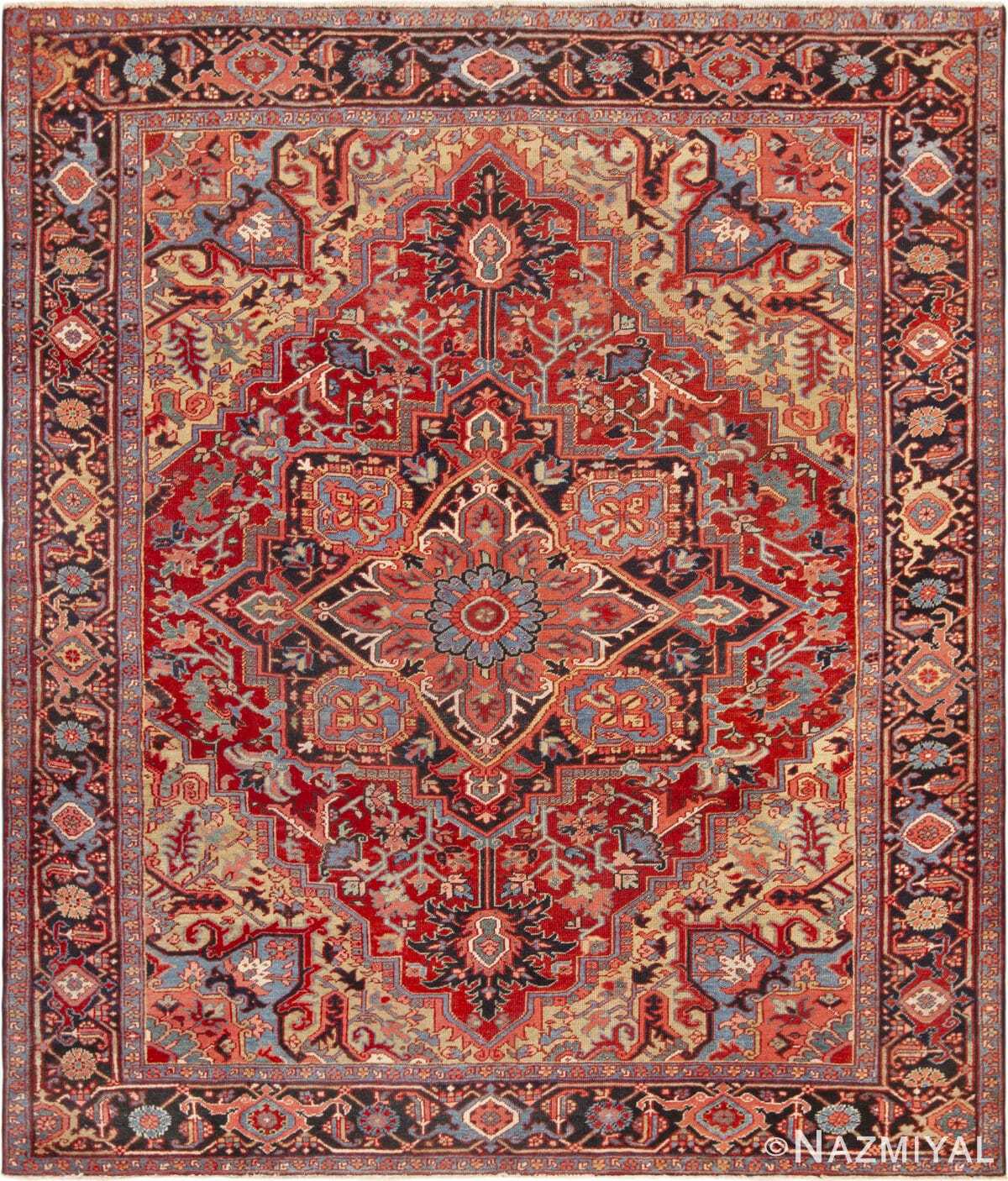 Beautiful Antique Persian Heriz Serapi Rug 73058