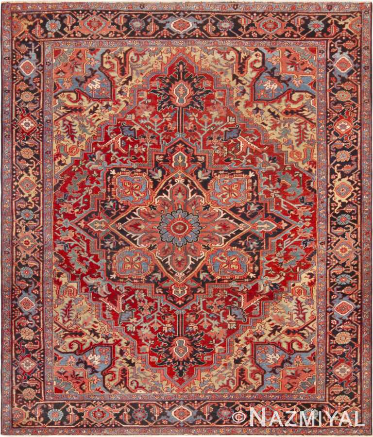 Beautiful Antique Persian Heriz Serapi Rug 73058