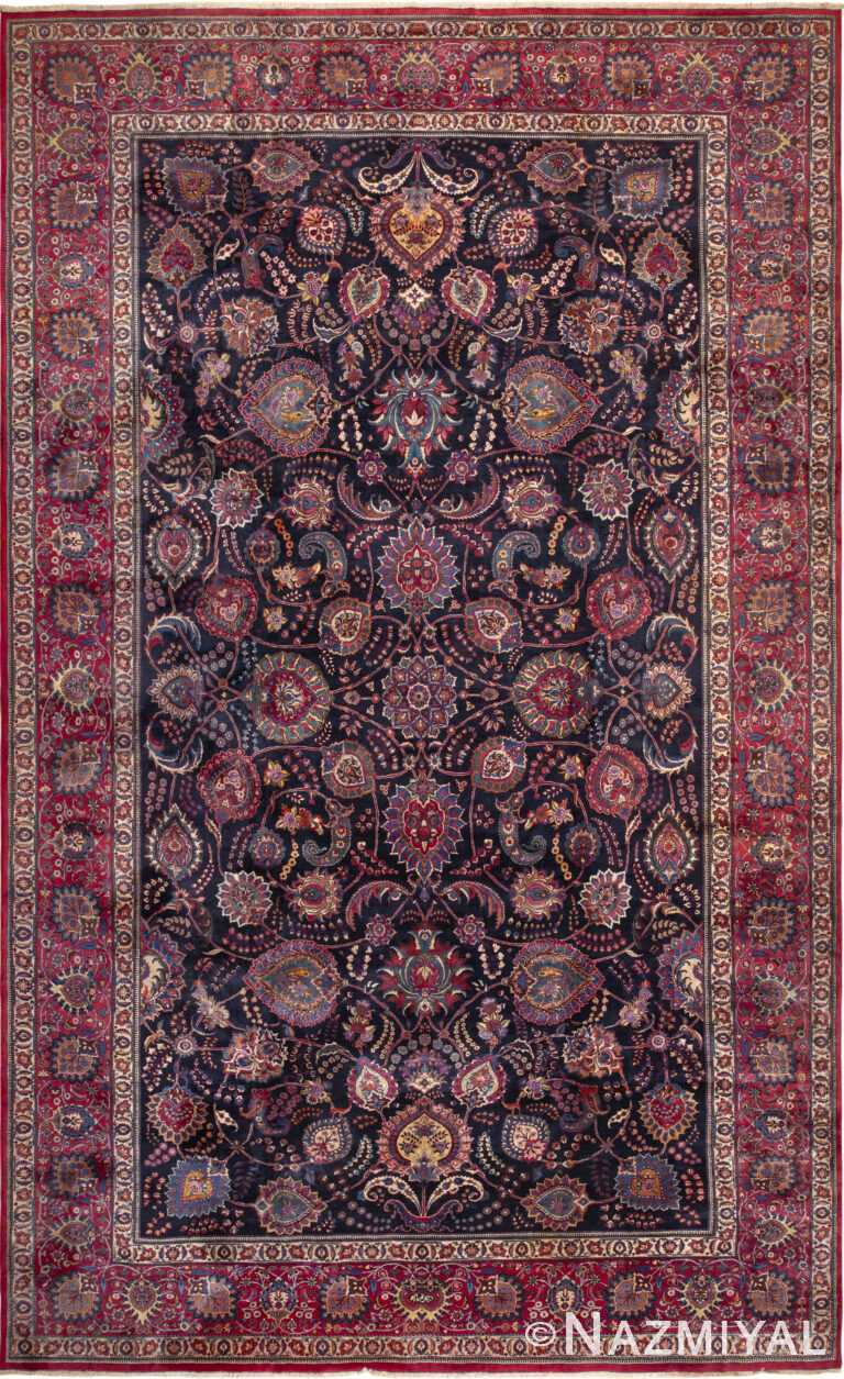 Luxurious Palace Size Vintage Persian Khorassan Floral Rug 73044 by Nazmiyal Antique Rugs