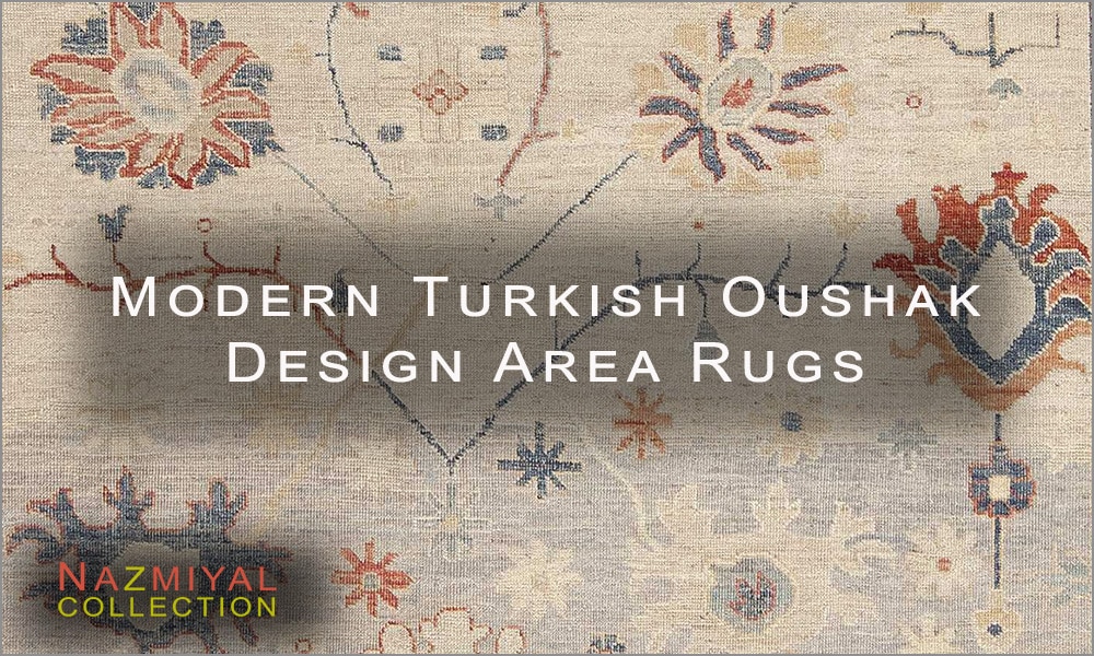 Modern Turkish Oushak Design Area Rugs by Nazmiyal